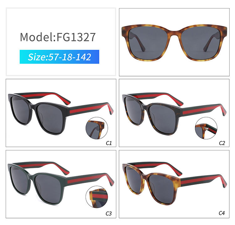 FG1327-acetate square sunglasses Lunettes de soleil carrées FG1327-acétate
