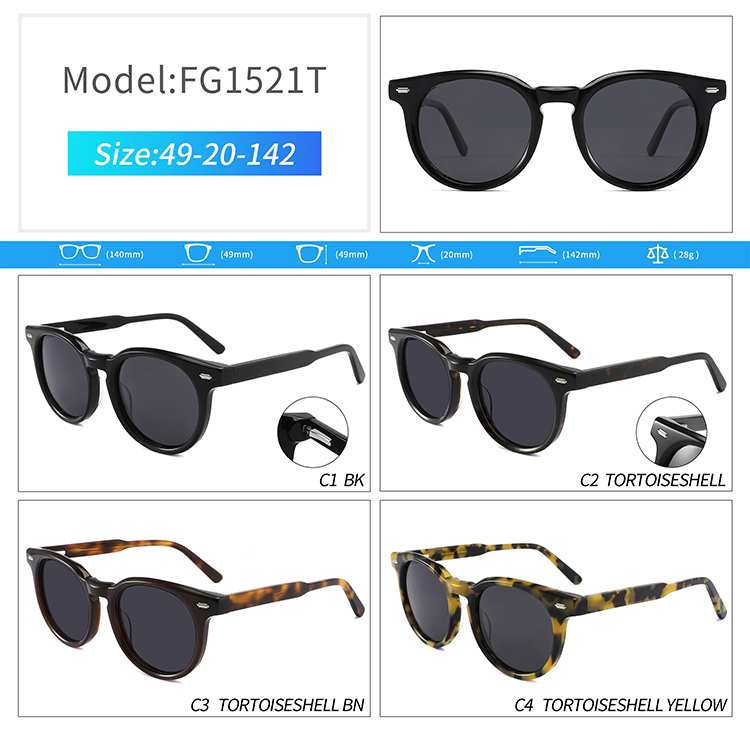 FG1521-men sunglasses round, Lunettes de soleil FG1521-men rondes,