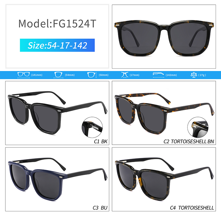 FG1524-men square sunglasses Lunettes de soleil carrées FG1524-men