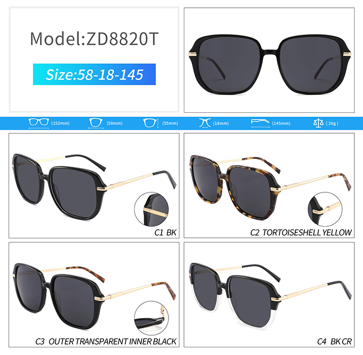ZD8820-bulk retro sunglasses Lunettes de soleil rétro ZD8820-bulk