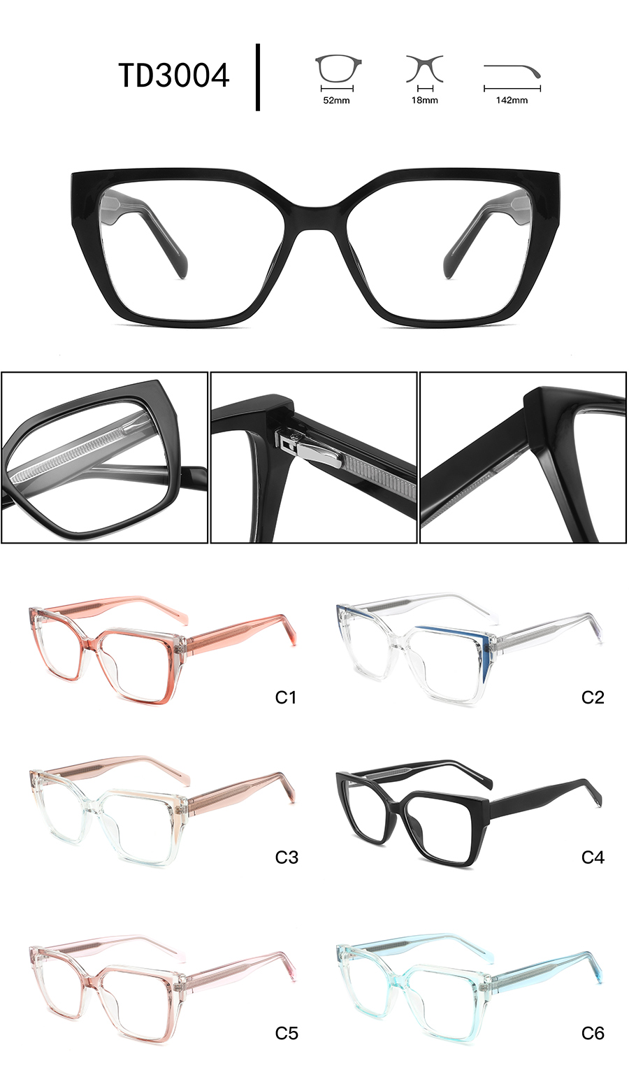 glasses frames for ladies TD3004 montures de lunettes pour dames TD3004