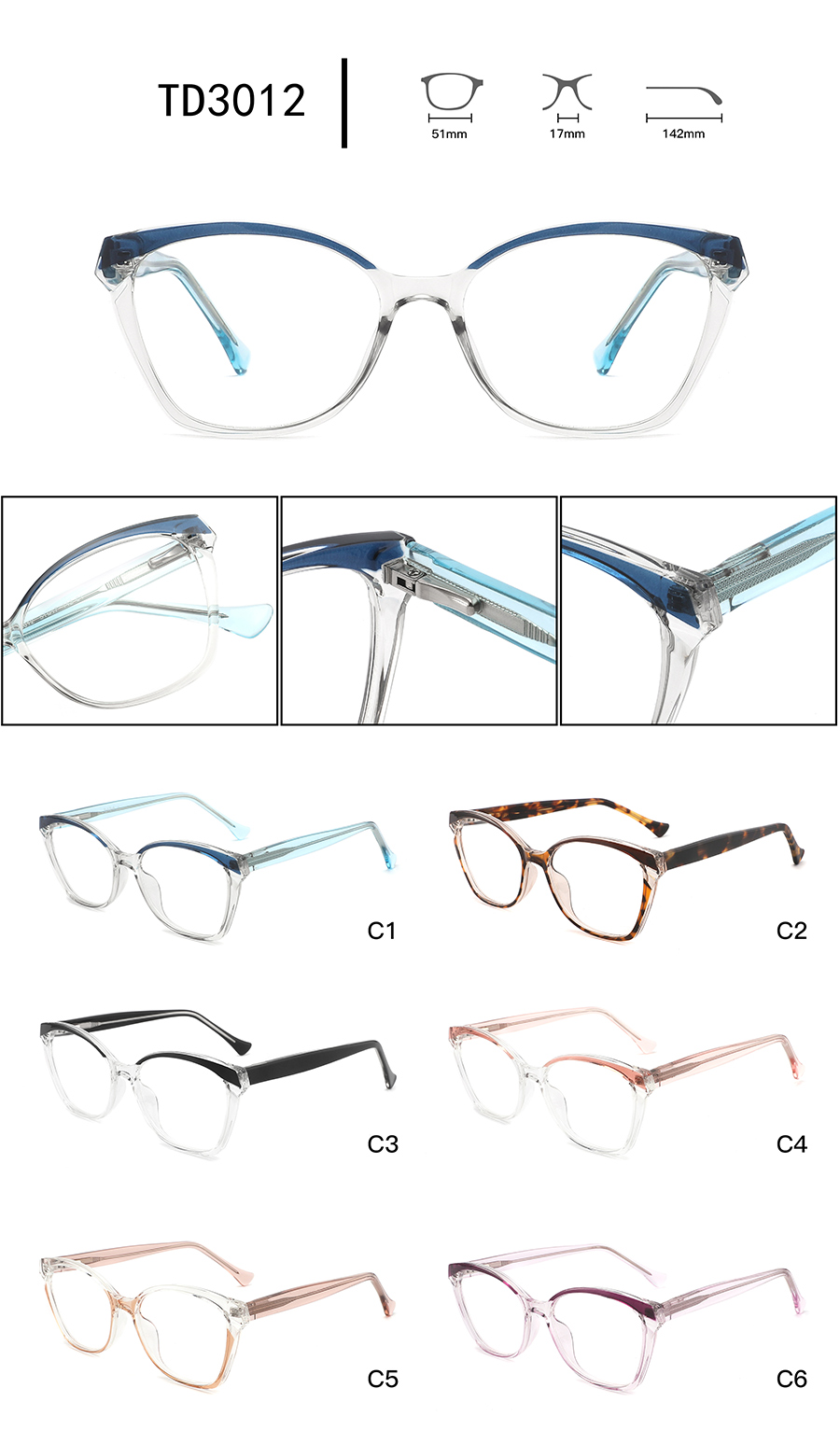 optical glasses frames men TD3012 montures de lunettes optiques hommes TD3012