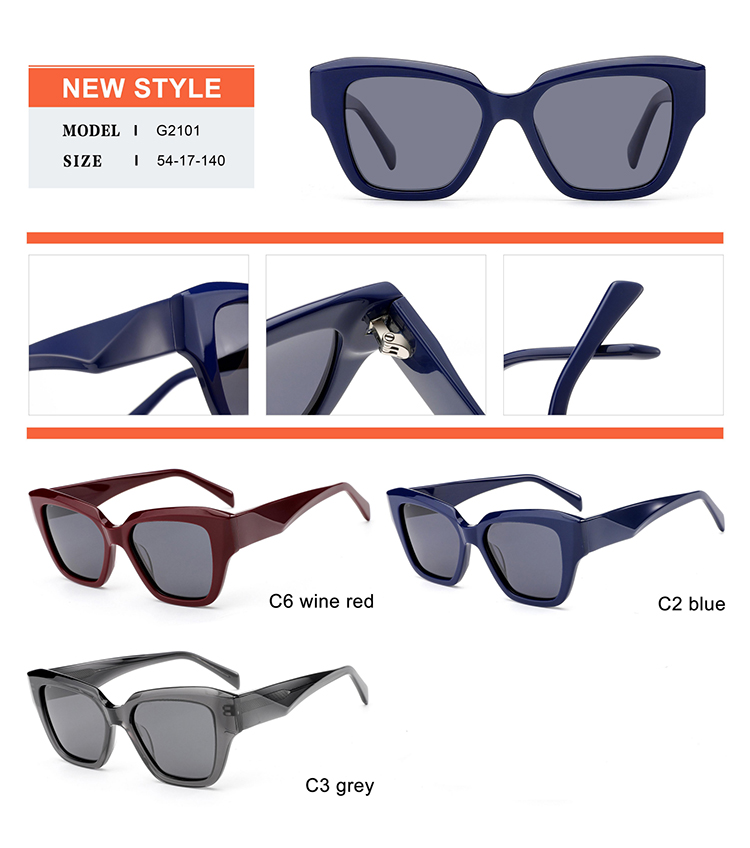 Acetate Sunglasses Details - G2101 Détails des lunettes de soleil en acétate - G2101