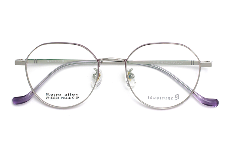 Lunettes de vue circulaires - Argent et violet