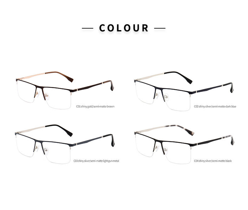 Lunettes semi-sans monture pour hommes Frames_color