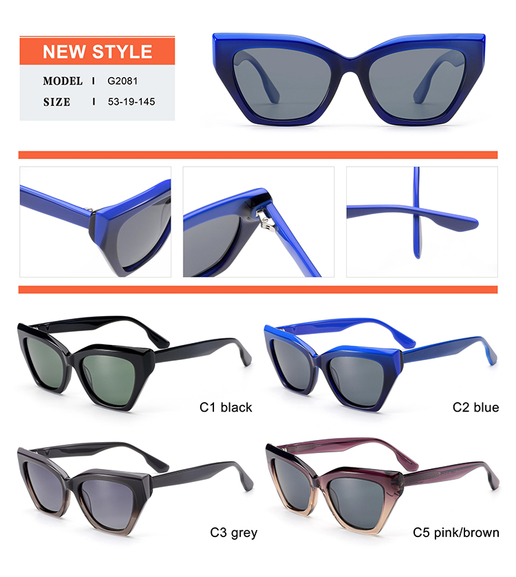 Acetate Sunglasses Details - G2081 Détails des lunettes de soleil en acétate - G2081