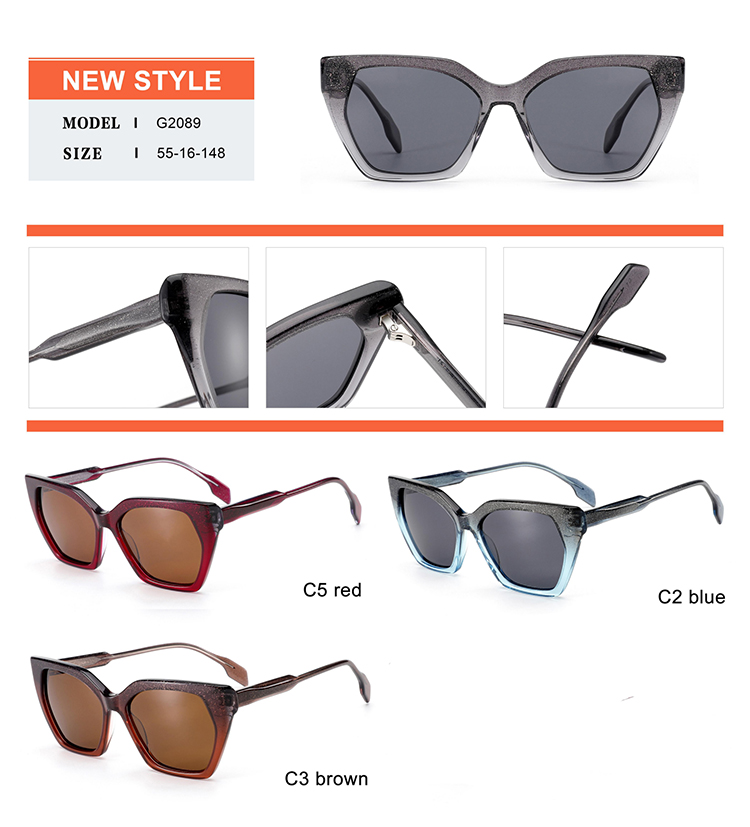 Acetate Sunglasses Details - G2089 Détails des lunettes de soleil en acétate - G2089