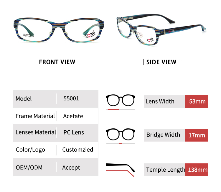 55001_01 montures en acétate de haute qualité 55001_01