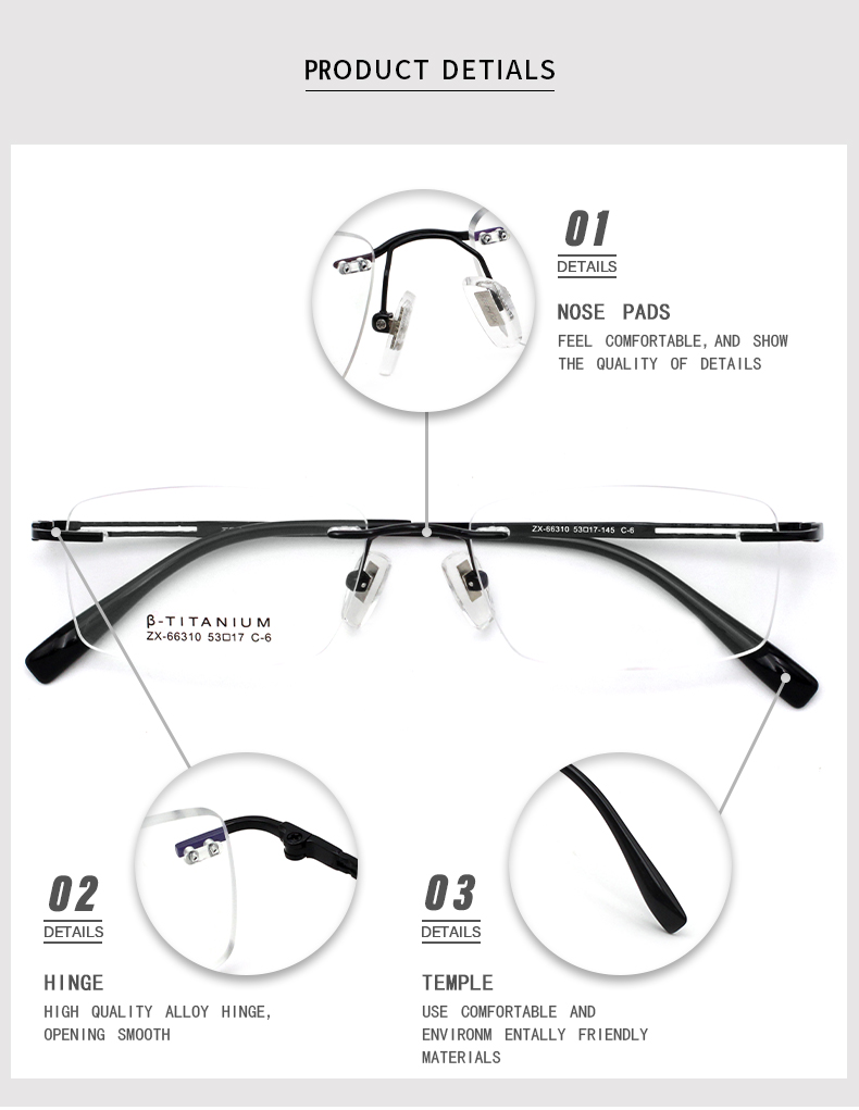 Montures de lunettes sans monture