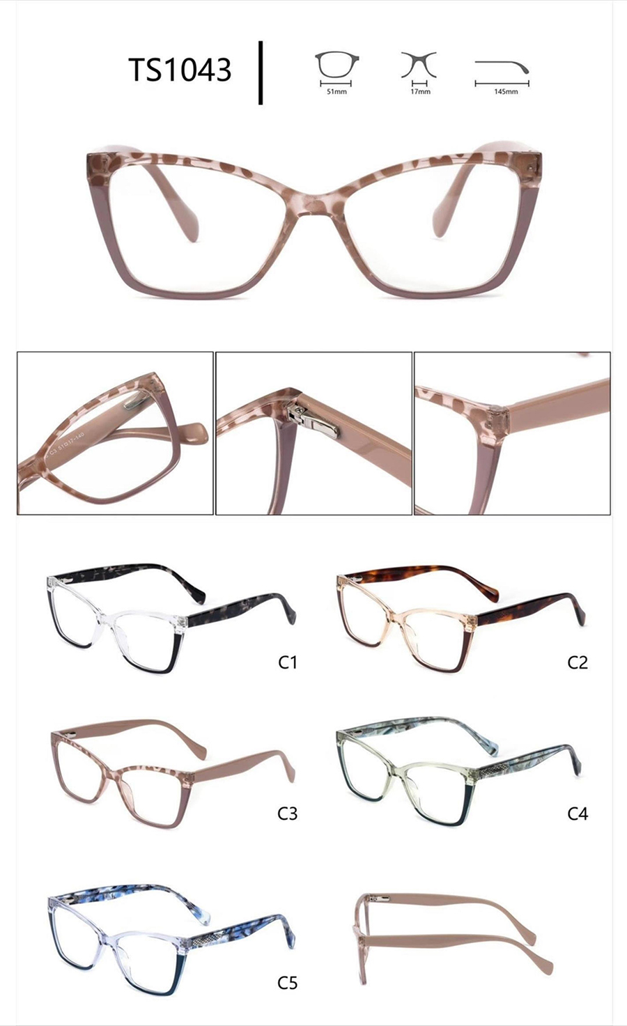 prescription mens glasses frames TS1043 montures de lunettes pour hommes sur ordonnance TS1043