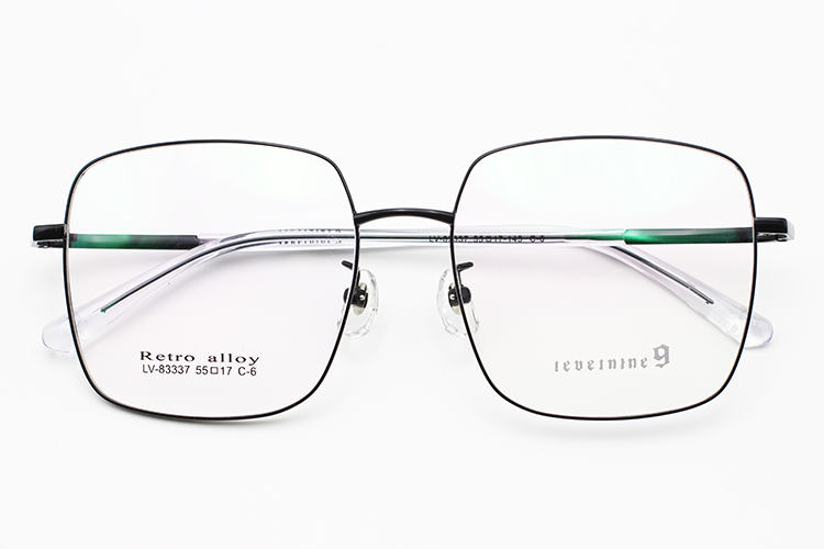 Lunettes de vue en métal pour hommes - Noir