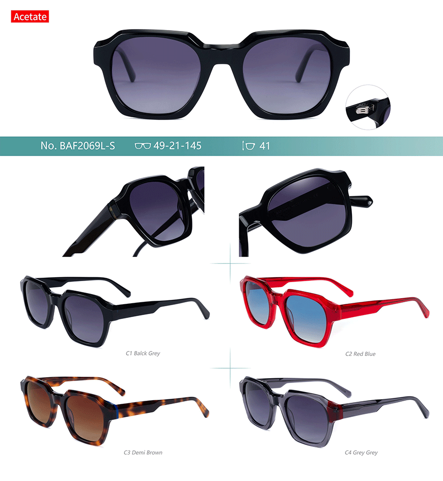 Wholesale Acetate Sunglasses-BAF2069LS Lunettes de soleil en acétate en gros-BAF2069LS