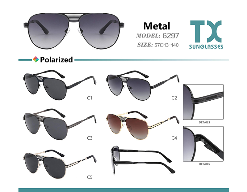 Wholesale Metal Sunglasses 6297 Lunettes de soleil en métal en gros 6297