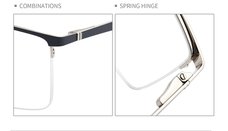 Montures de lunettes semi-sans monture pour hommes