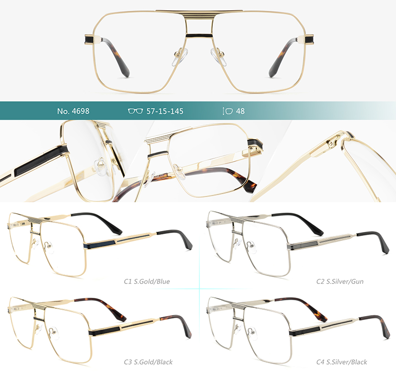 Wholesale Metal Glasses Frames 4698 Montures de lunettes en métal en gros 4698