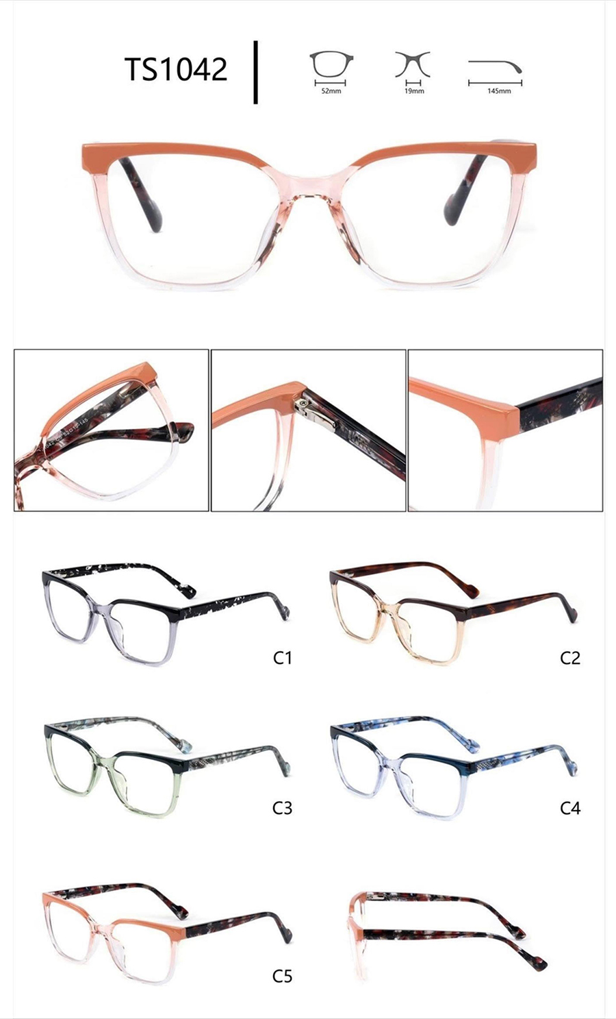 original glasses frames TS1042 montures de lunettes originales TS1042