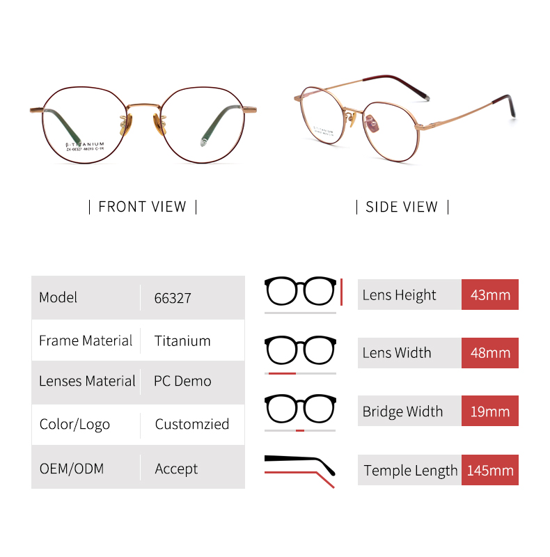 Optique ronde en titane_detials