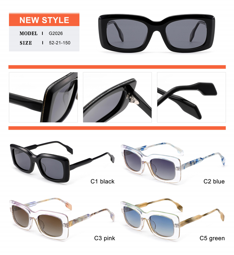 Acetate Sunglasses Details - G2026 Détails des lunettes de soleil en acétate - G2026