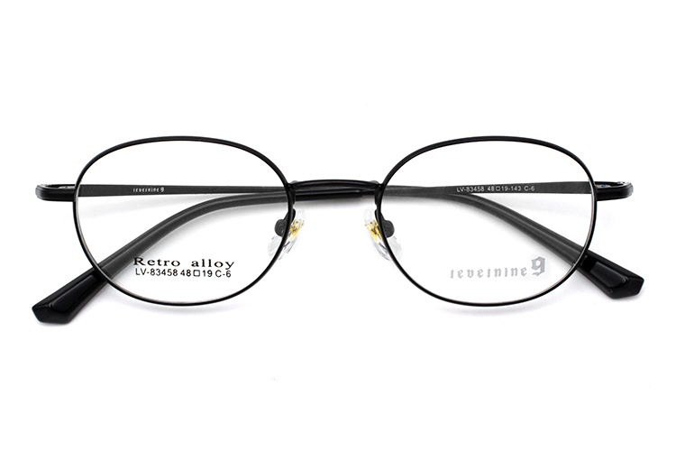 Lunettes Ovales en Métal - Noir