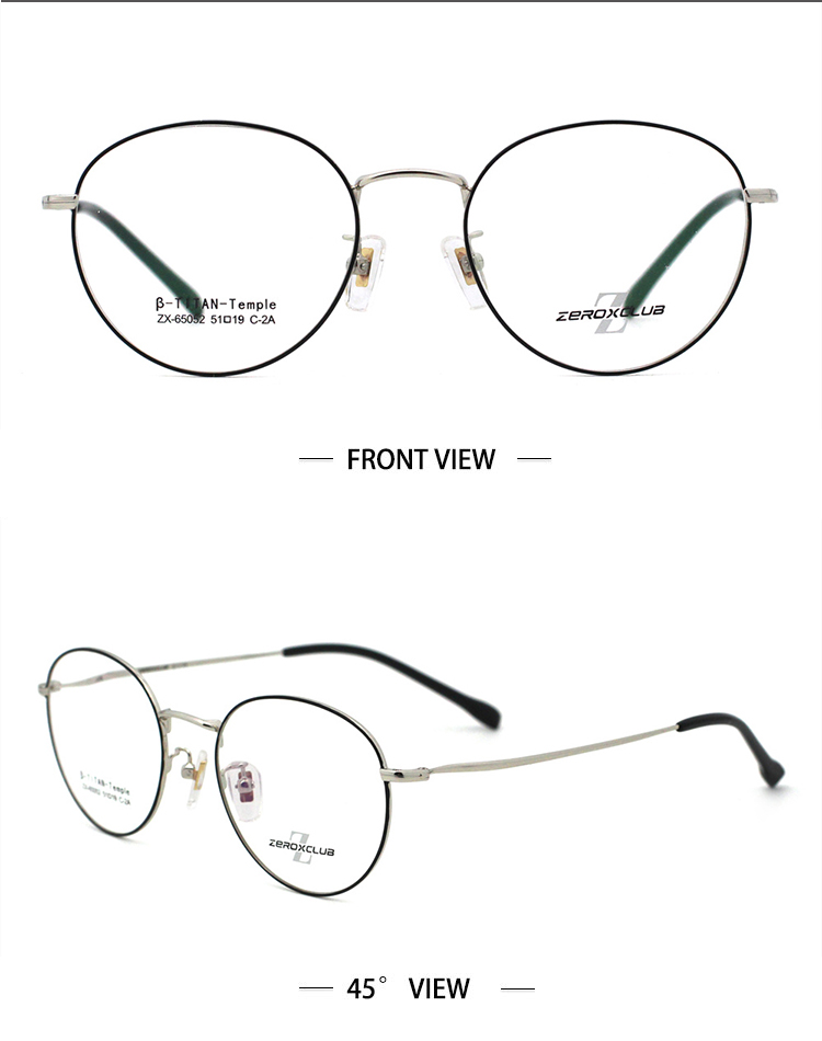 SKU-C2A Montures de lunettes en titane Mens_silver black