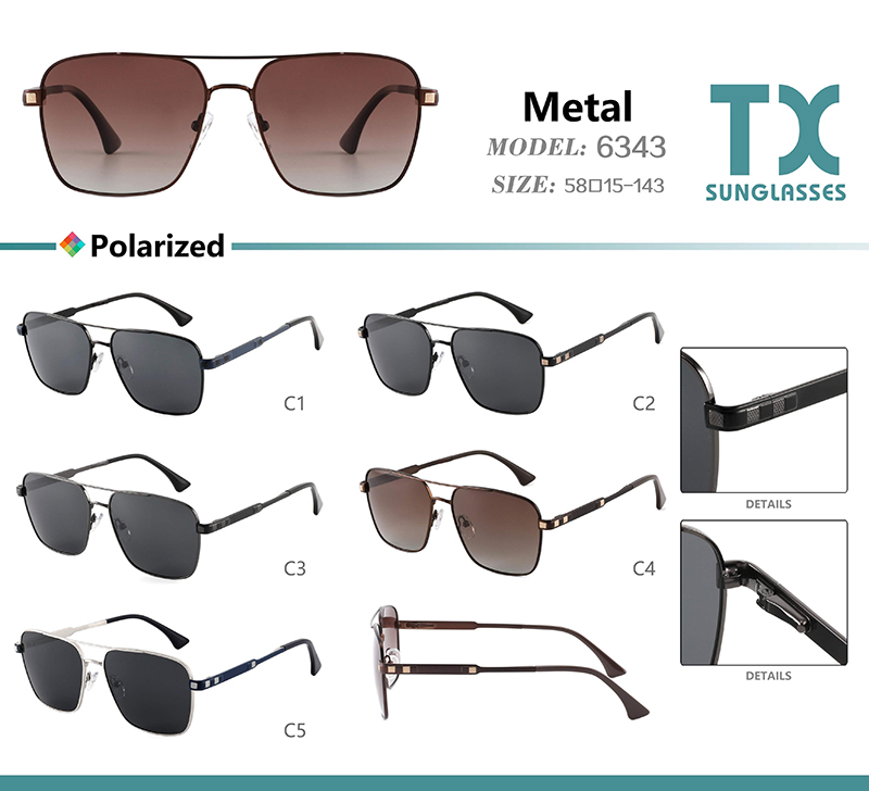Wholesale Metal Sunglasses 6343 Lunettes de soleil en métal en gros 6343