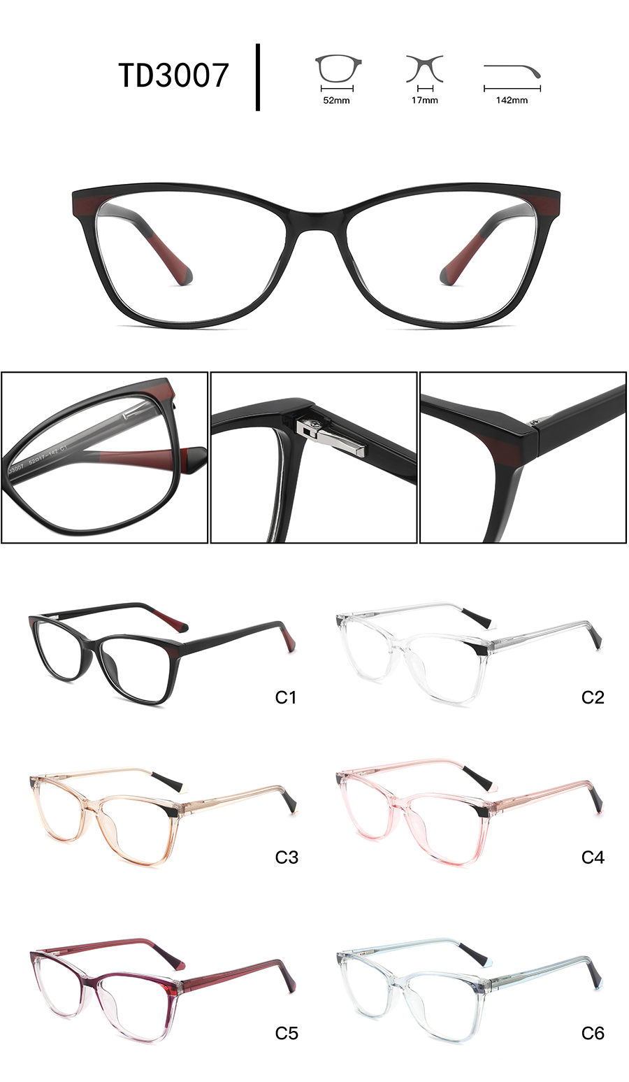 men designer glasses frames TD3007 montures de lunettes de créateur pour hommes TD3007