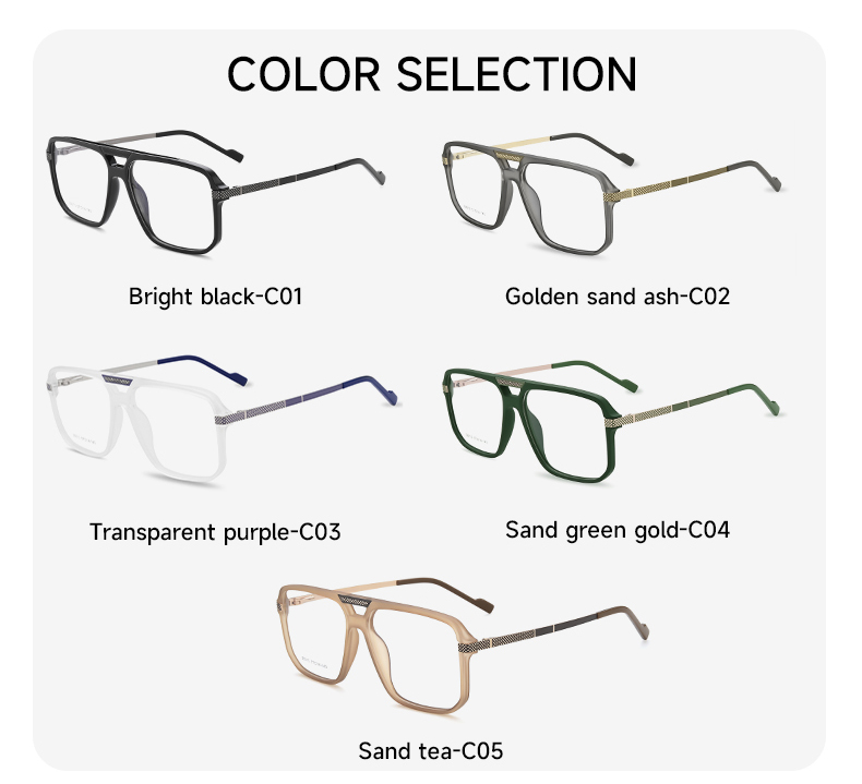 Montures de lunettes de style aviateur_color