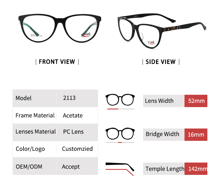 2113_01 monture de lunettes en acétate avec ordonnance 2113_01
