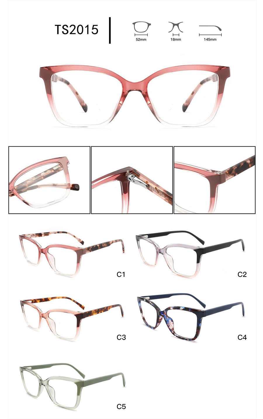 wholesale mens retro glasses frames TS2015 Vente en gros montures de lunettes rétro pour hommes TS2015