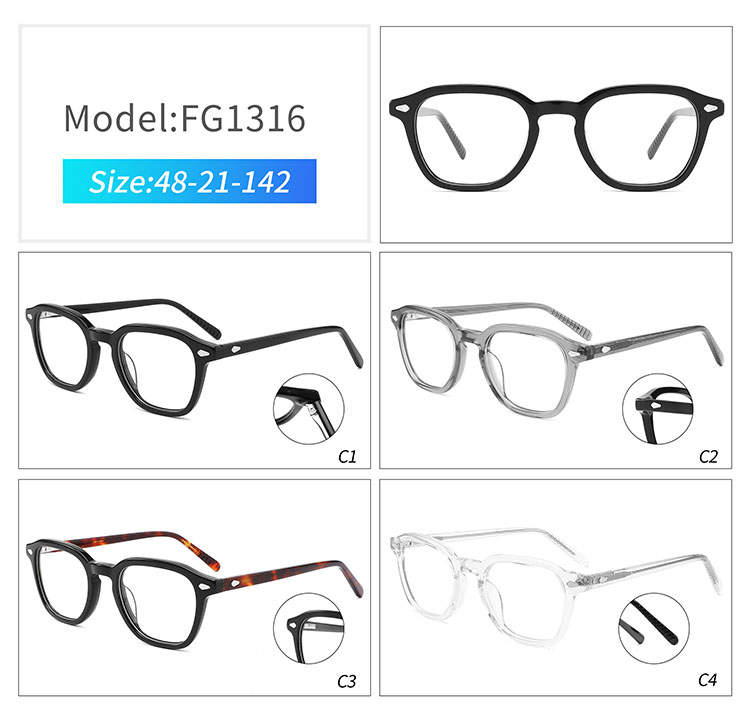 FG1316 - acetate eyeglass frames FG1316 - montures de lunettes en acétate