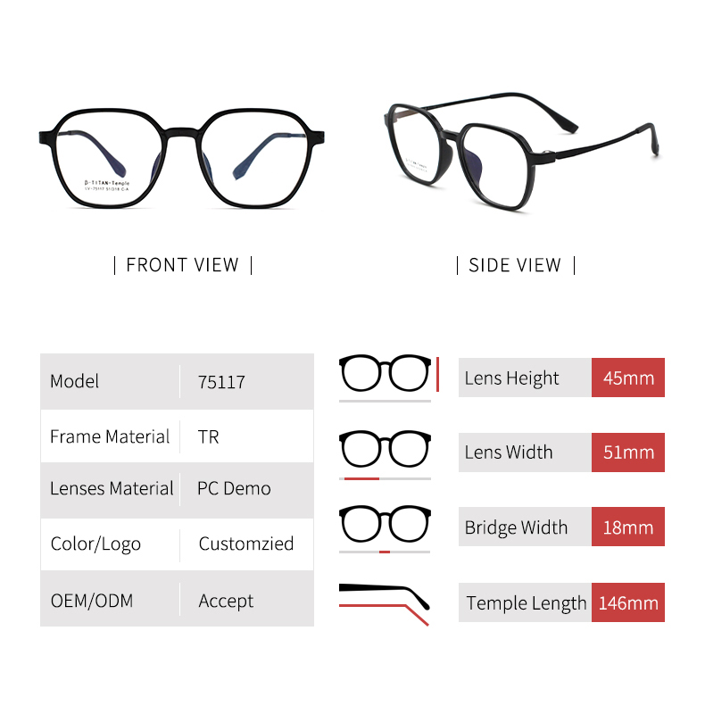 lunettes tr90 homme_taille