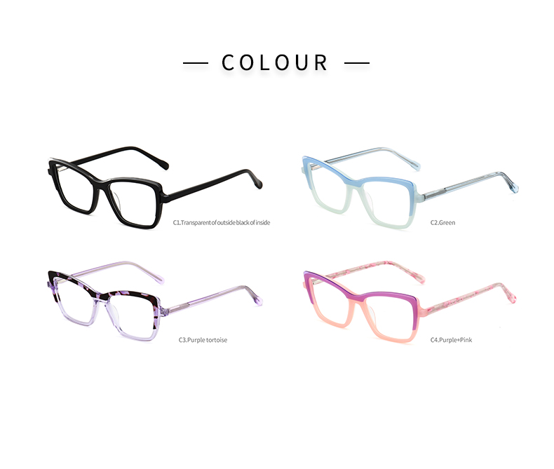 Montures optiques carrées en acétate_COLOR
