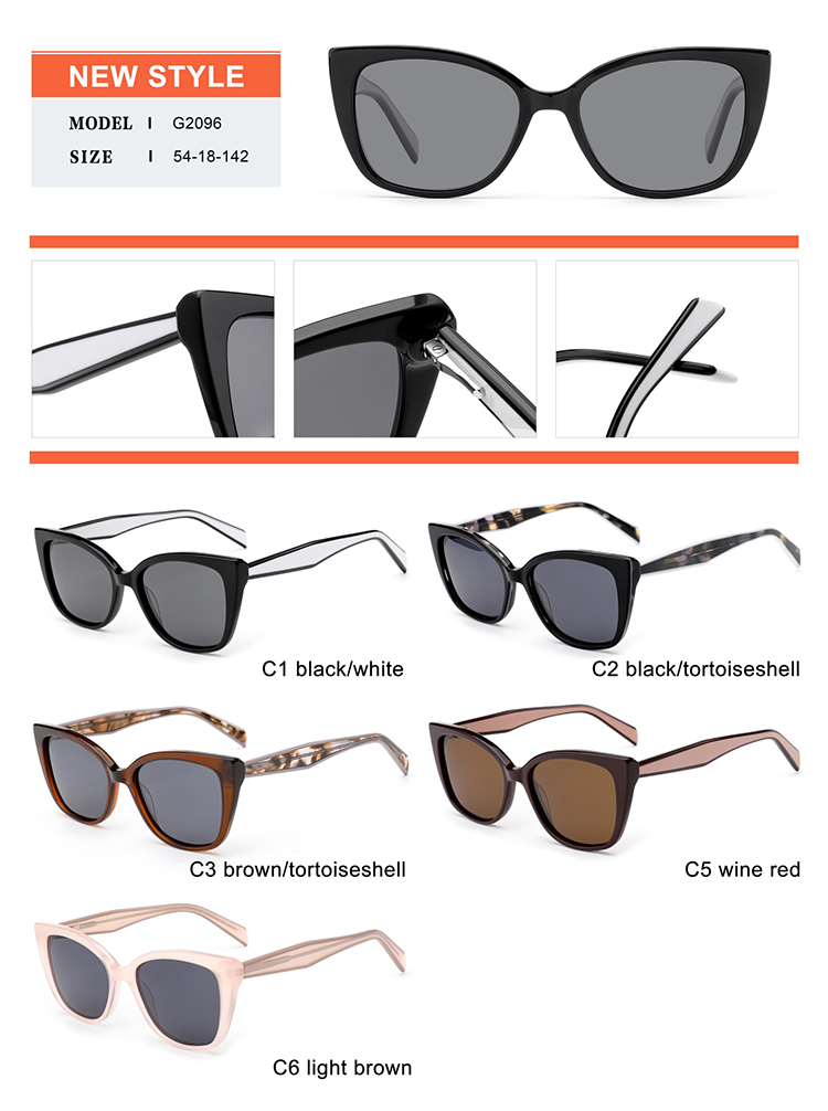 Acetate Sunglasses Details - G2096 Détails des lunettes de soleil en acétate - G2096