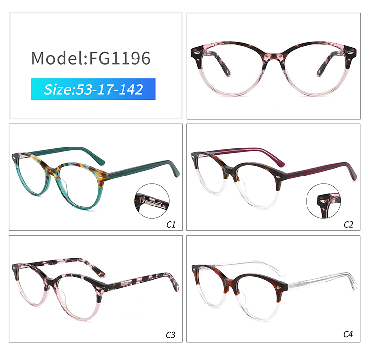 FG1196- plastic eyeglass frames FG1196- montures de lunettes en plastique