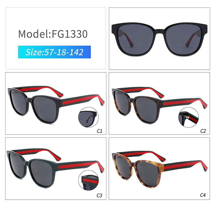 Lunettes de soleil en ac&eacute;tate FG1330 faites &agrave; la main