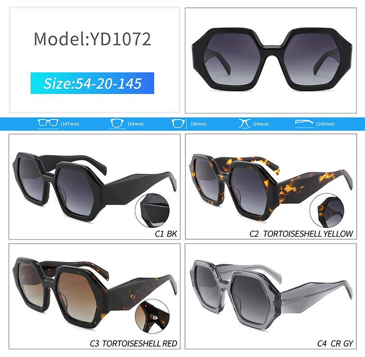 Lunettes de soleil YD1072-men en ac&eacute;tate