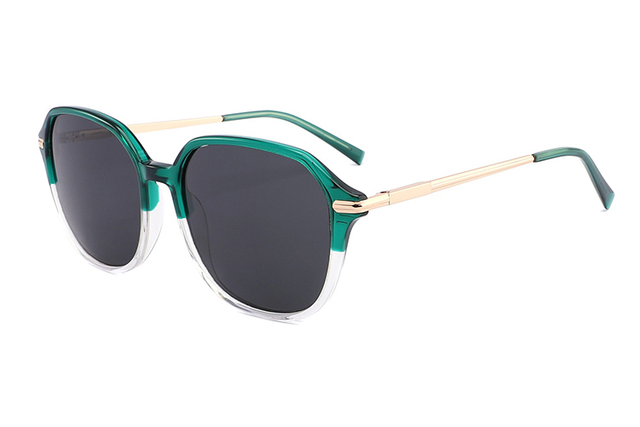 Lunettes de soleil carrées rétro en métal acétate-ZD8819T