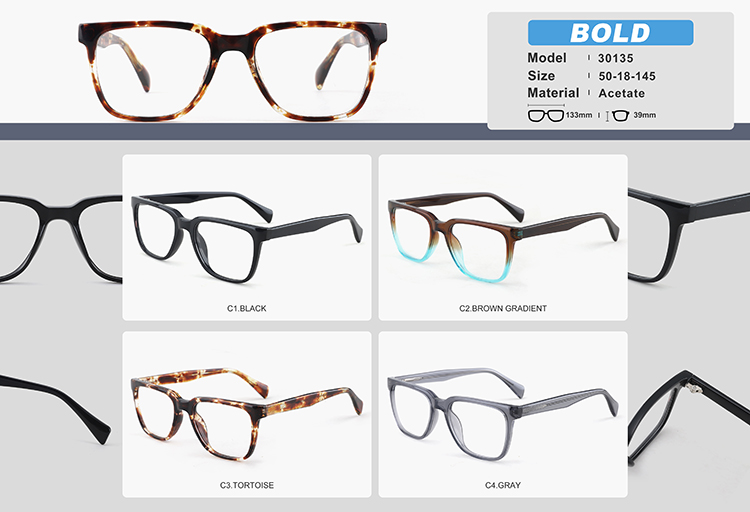 Montures de lunettes en ac&eacute;tate en gros YC30135