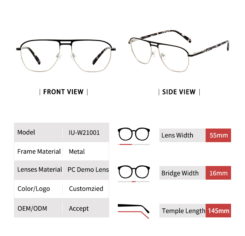 Lunettes de vue vintage Frames_size