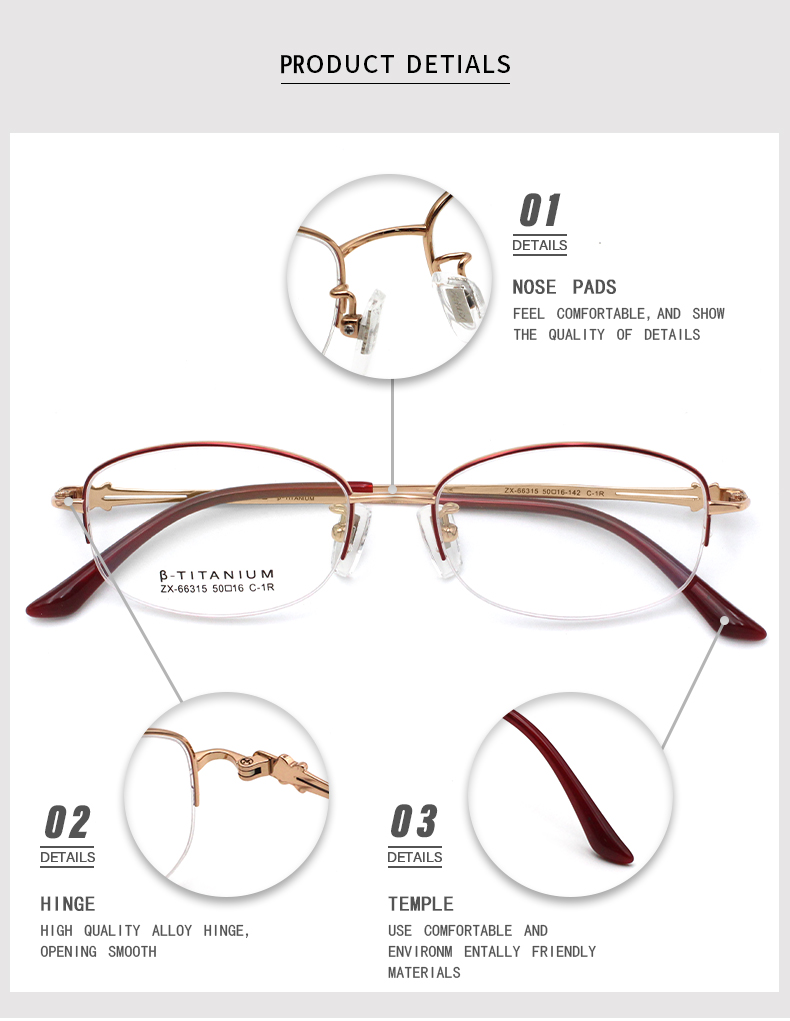 Lunettes semi-sans monture