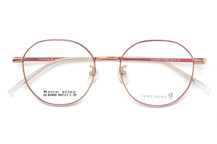 Lunettes &agrave; Monture M&eacute;tallique - Or Rose 