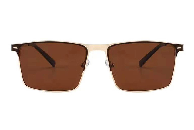 Lunettes de soleil rectangulaires en métal de style rétro-6356