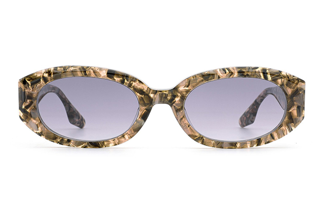 Lunettes de soleil ovales en acétate