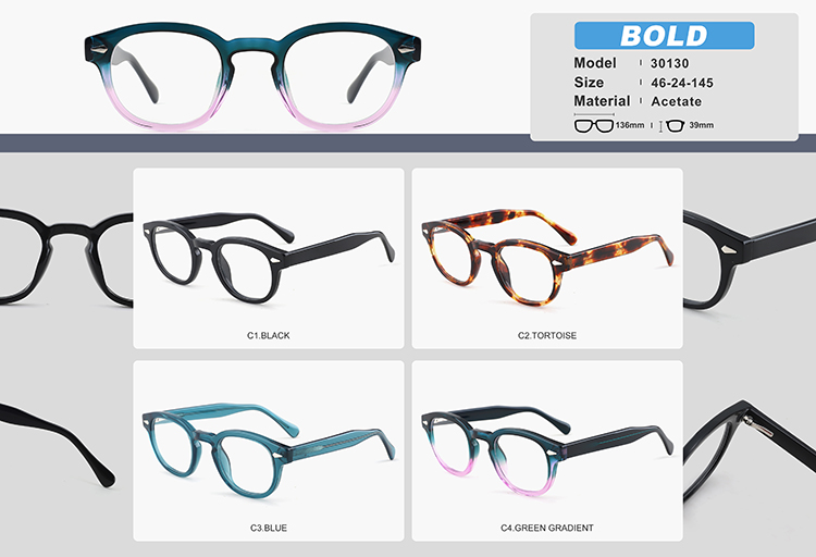 Montures de lunettes en ac&eacute;tate en gros YC30130