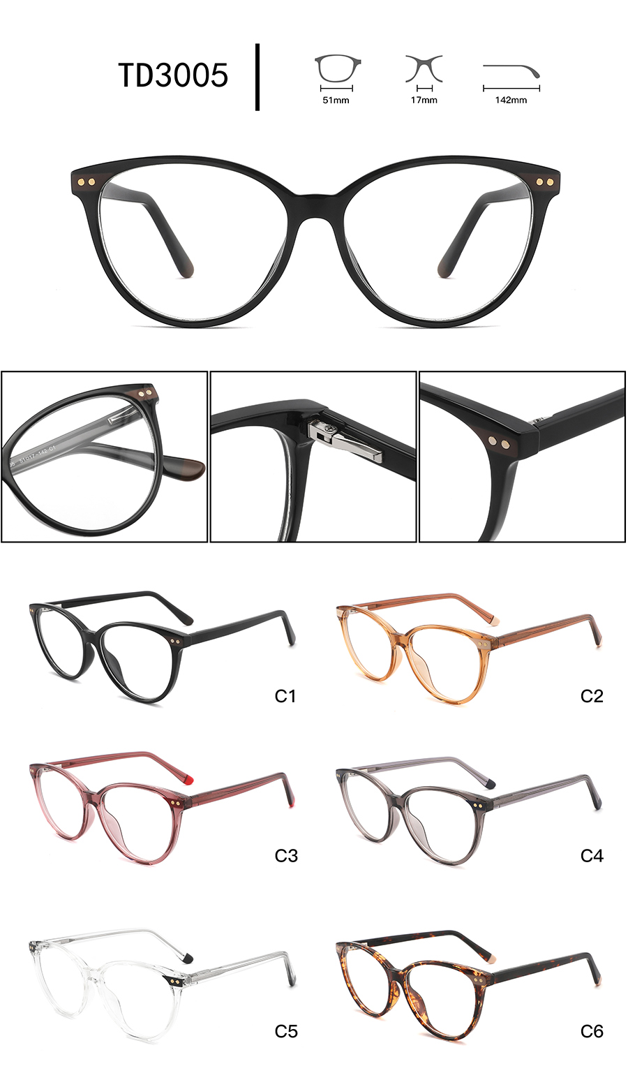 derni&egrave;res montures de lunettes pour dames TD3005