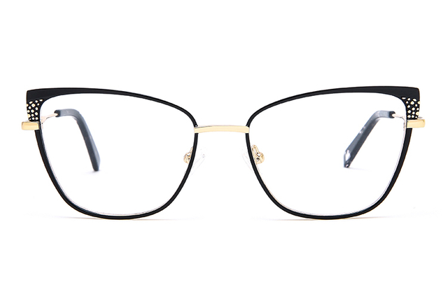 Montures de lunettes œil de chat en métal