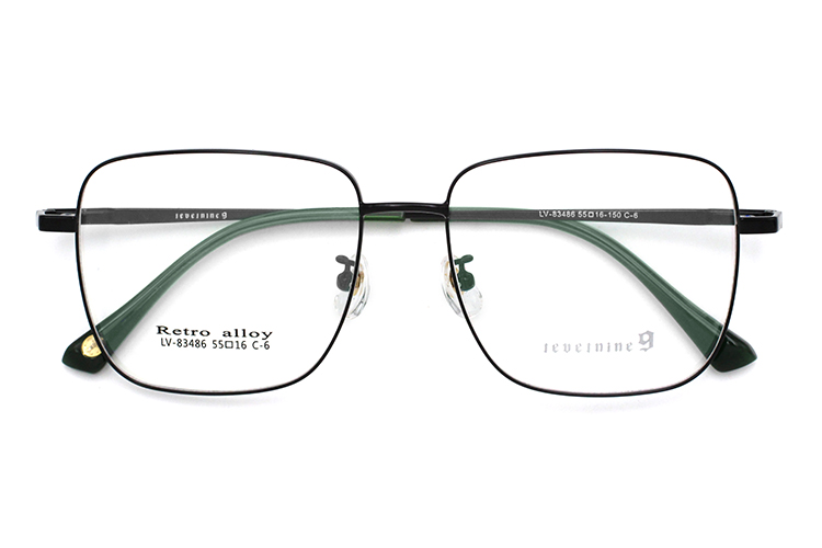 Lunettes en m&eacute;tal &agrave; monture compl&egrave;te - Noir