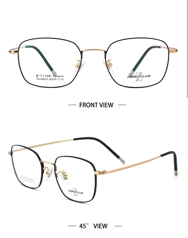 Cadre optique en verre pour les yeux_Or noir