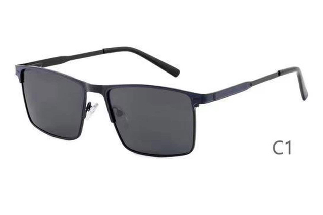 Lunettes de soleil rectangulaires en métal de style rétro-6356