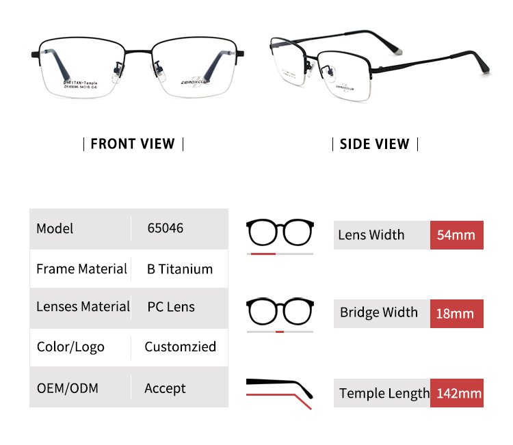 Demi-monture Spectacles_size 